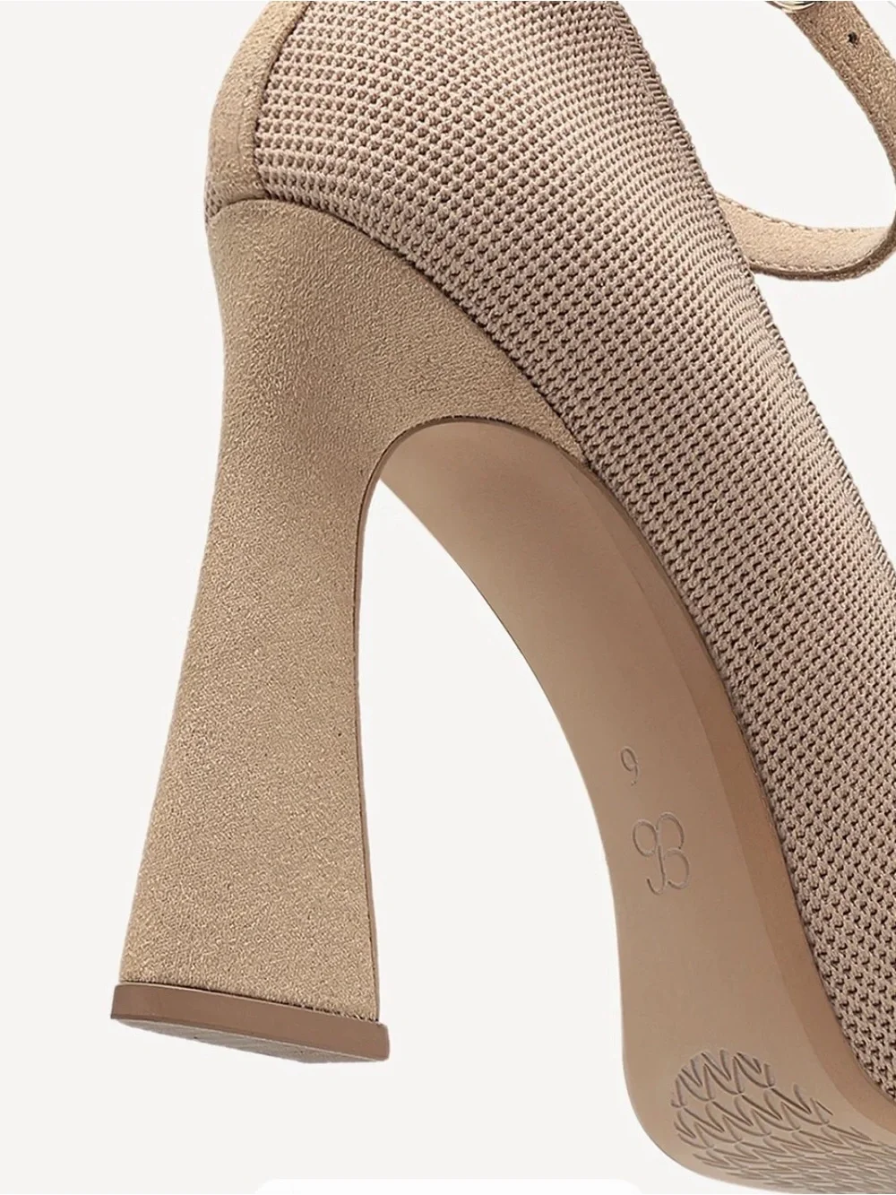 NEW Cosy Island Beige Knit Peep-Toe Ankle-Strap Heels Size 6.5